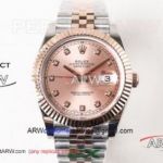 EX Factory Rolex Datejust ii 41MM Swiss 2836 Watch - Rose Gold Dial Diamond Mark Rose Gold And Steel Jubilee Bracelet